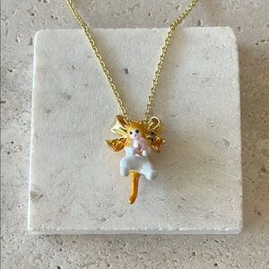 Les NEREIDES cat 🐱 Gold Angel Pendant Necklace